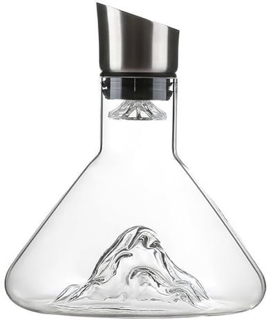 Lvpradior Wine Decanter Set with Aerator Filter, 1.5L Wine Carafe Red Wine Decanter, Lead-Free, Hand Blown Wine Accessories, Iceberg Design Crystal Clear Wine Aerator (Transparent)