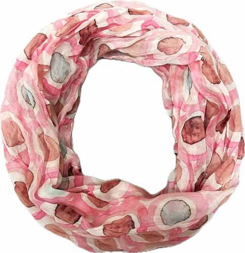 Jeamis Kreis Seide Loop Farbverlauf Frühling Rundschal Rainbow Unisex Sommer Leicht Schal Stola Dots