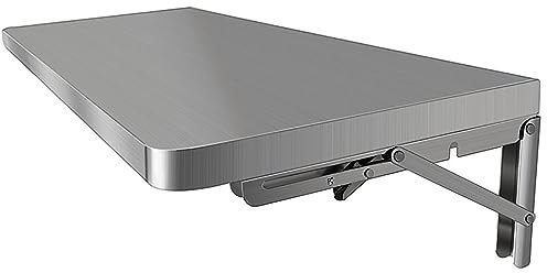 Fällbart väggbord i rostfritt stål – väggmonterat fällbord för kontor och kök, mångsidigt användbart matbord och bufféområde, utrymmesbesparande och funktionellt