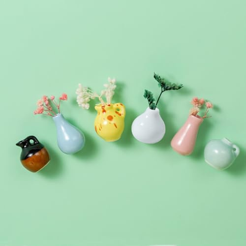 Mini aimants de vase en céramique, jolis aimants en céramique et verre, petits pots de fleurs, vases, aimants pour cuisine, réfrigérateur, casier, bureau, décoration