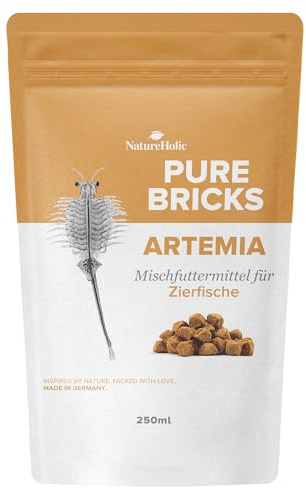 NatureHolic Pure Cubes Artemia | Congelare secchi Artemia per pesci d'acquario Gamberetti Gamberi Granchi Alimenti Alimenti naturali ricchi di proteine con astaxantina e chitina