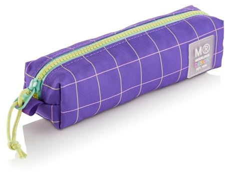 Miquelrius - Estuche Escolar Mini Portatodo para Lápices, Rider Violeta | Cierre con Cremallera, Formato Compacto para Bolígrafos, Rotuladores y Accesorios, 20,5 x 5 x 5 cm