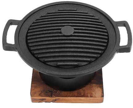 KIMISS Grill Barbecue Coreano Senza Fumo - Mini BBQ Grill Pan per Home & Outdoor - a Carbone Interno Facile da Pulire