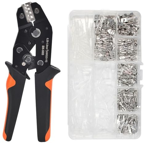 tenazas， Herramienta de engarce, alicates de engarce con resorte, herramienta manual, conector de cable hembra-macho, kit surtido de terminales con aislamiento eléctrico.