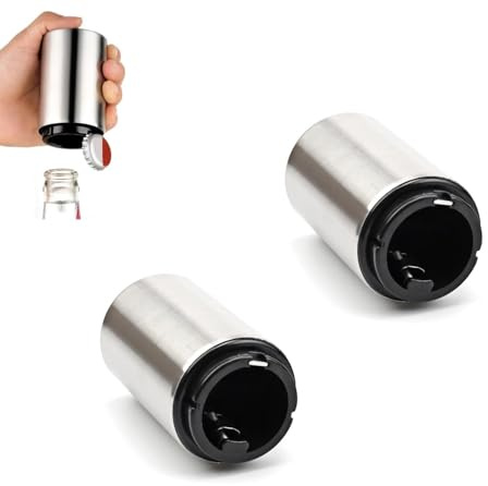 LINTRA 2 Stück Automatischer Flaschenöffner, Edelstahl Kapselheber, Bieröffner Eignen Sich als Geschenke für Freund, Vater, Bierliebhaber