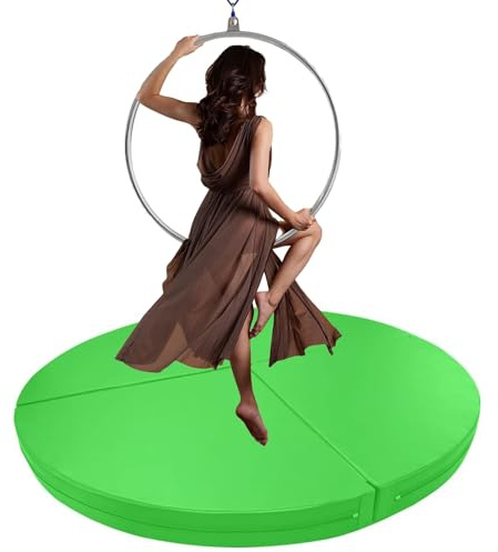 Pole-Dance-Matte, 1/2/4 Zoll dicke Crashpad-Matte für Aerial Lyra Hoop, faltbare Tanzmatte für Stangentanz, Antikollisionsmatte für Fitnessstudio und Yoga, Grün, 63 x 2 für sicheres Traini