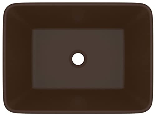 Generico Lavandino Luxury Marrone Scuro Opaco 41x30x12 cm in Ceramica,Articoli di ferramenta,Prodotti Idraulici,Articoli Idraulici,Lavandini,Lavandini Bagno,Marrone,8.3 kg,147050