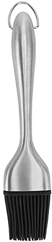 Pennello per imbastitura in silicone Manico in acciaio inossidabile Resistente alle alte temperature Pennello per olio per salsa barbecue per cottura alla griglia Cottura al forno (430 Tromba a testa
