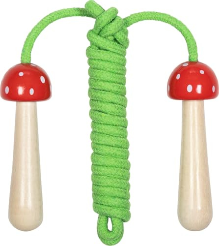 Ameisenkeks Comba premium para niños de 200 cm – Cuerda de saltar con asas ergonómicas de madera con diseño de agárico de mosca – Cuerda de algodón para exterior e interior – para deporte y ejercicio