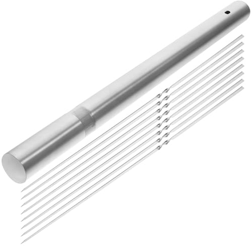 Lurrose Set Spiedini Barbecue in Acciaio Inox 35 Cm 40 Spiedini Piatti per Carne e Verdure Resistenti Alte Temperature Lavabili in Lavastoviglie per Grigliate All’aperto e Serate