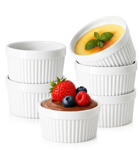 WERTIOO Creme Brulee - Juego de 6 cuencos (8oz / 237 ml)