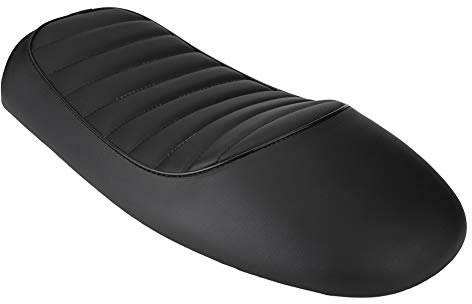Selle Cafe Racer, Qiilu siège de Moto PU Cuir Vintage Café Racer Siège Plat Coussin de Selle pour CG125 GN CG CB200 CB350 CB400SS CB500 CB750 SR500 XJ XS