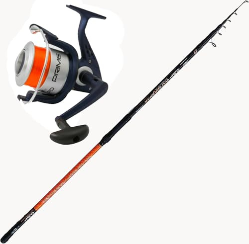 Canna Pesca SurfCasting Mulinello filo Surf Kit Mare orata ombrina spigola mt. 4,20