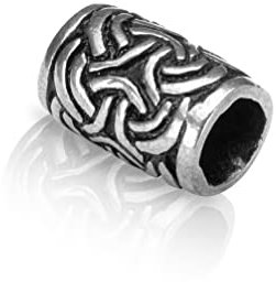 NKlaus Bartschmuck Ø 6mm Bartperle celtic 925 Sterling Silber Herren Schmuck 4328