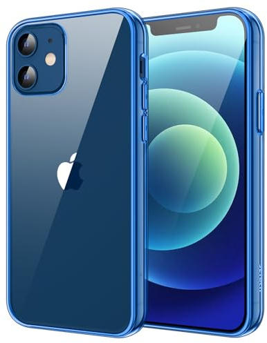 JETech Hülle für iPhone 12 mini, Anti-Vergilbung, Blau | Stoßschutz, Kratzfeste Harte PC-Rückseite, Robuster Transparenter TPU-Rahmen