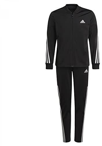 Adidas H57226 G 3S PES TS Tuta da Ginnastica Bambina Top:Black/White Bottom:Black/White 7-8A