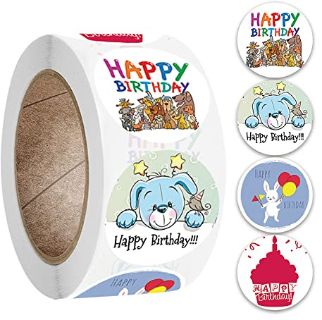 Adesivi Happy Birthday, 500 pezzi, autoadesivi, pacchetti, scrapbooking, regali, artigianato, buste, sigillanti