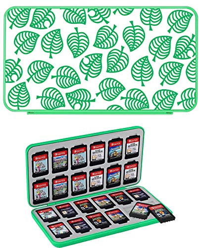 Konphat Game Card Case for Nintendo Switch / Switch Lite / OLED, Switch Cartridge Organizer Storage Box Game Holder with 24 Game Card & 24 Micro SD Cards Slots, Soft Silicone Lining, Magnet Closure