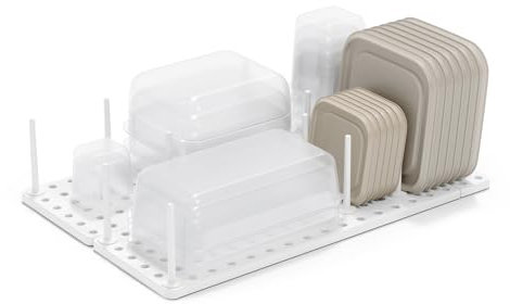 Umbra 1004318-660 Peggy Bandeja organizadora para Utilizarse en alacenas, repisas o cajones, Sistema de Almacenamiento Ajustable, Blanco, 2