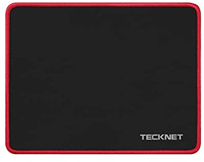 TECKNET Mouse Mat 270 x 210 x 3 mm Gaming Mouse Pad, Non-Slip Rubber Base, Waterproof Surface, Stitched Edges Mouse pad, Compatible with Laser and Optical Mice