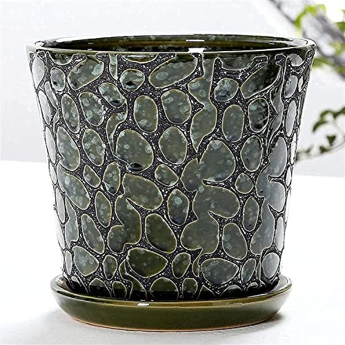 GImLY Atmungsaktive Retro-kreative Landschaftstopf-Keramik-Blumentöpfe Landschaftstopf-chinesischer Bonsai-Blumentopf mit Drainagelöchern, Blumen, Grünpflanzen-Behälter-Pflanztöpfe