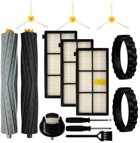 iParto Piezas de repuesto Accesorios para iRobot Roomba 800 900 Series 805 860 890 870 871 880 960 980 981 985 Neumáticos Rueda Cepillo lateral Cepillo de rodillo principal Filtro con herramientas