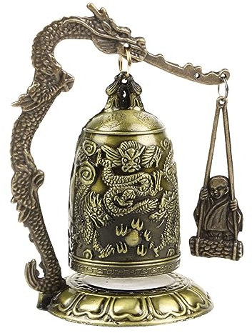 Abaodam Mönchsglocke Als Ornament Tischglocke Aus Zinklegierung Büroskulptur Feng-Shui-Ornament Für Innen Und Außen Leicht Und Tragbar