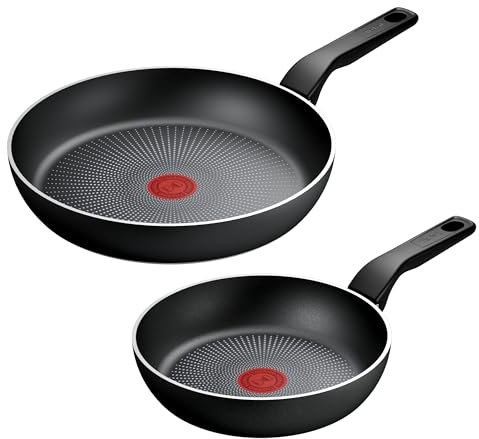Tefal Recycled On Pfannen-Set 24/28 cm, 100% recyceltes Aluminium, Antihaftbeschichtung, Induktion, Spülmaschinenfest, Schwarz, C2979032