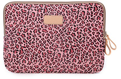 BSLVWG 10-15 Pouces Forest Series Motif Toile Imperméable pour Ordinateur Portable 13,3 Pouces Compatible avec MacBook Air Manchon pour MacBook Pro 13 (13 Pouces, Léopard Rouge)