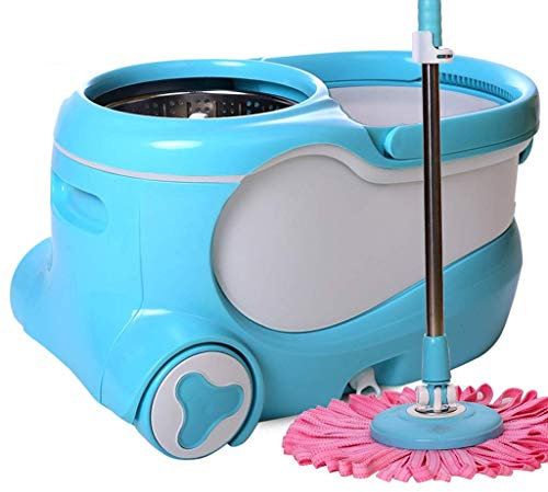 Sistema di Pulizia del Pavimento con mocio Rotante e Secchio in Acciaio Inossidabile potenziato Deluxe 360 ​​Maniglia Inclusa con 2 Teste di mocio in Microfibra (Colore : A) Giorno della
