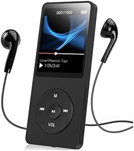 Lettore MP3, con altoparlante radio FM, auricolare, mini registratore vocale portatile HiFi con audio lossless, supporto fino a 128 GB,32GB