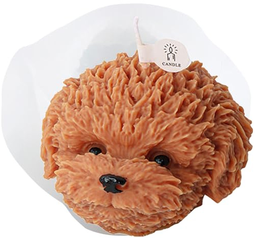 XIAOSHUI Moule en silicone en forme de tête de nounours pour la fabrication de bougies en résine, aromathérapie, plâtre, cire, argile