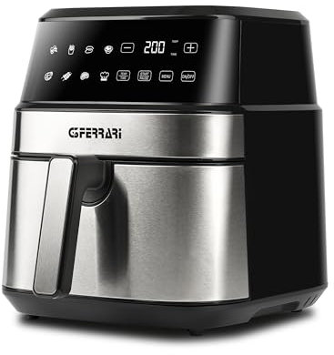G3 Ferrari G10192 Friggitrice ad Aria Friggisano Big, 1700 W, 6.5 Litri, 8 Programmi, Display Digitale, Timer, Temperatura regolabile, BPA/PFOA Safe, Ricettario incluso