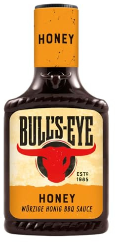 Salsa barbecue Bull's Eye BBQ - Origine Germania - Delizioso sapore di miele per esaltare le tue grigliate 350g 300ml - Miele.