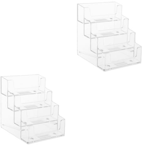 VILLCASE 2 Stücke Box Visitenkartenhalter Ständer Aufbewahrungsbox Für Karten Organizer Für Büro Schreibtisch Zubehör Robuster Kunststoff