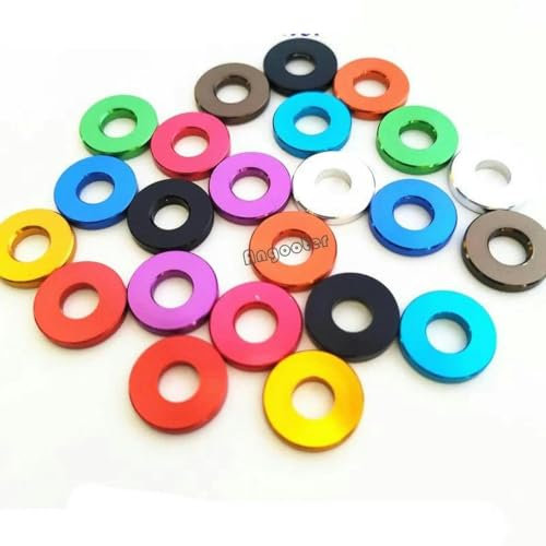 10 Stück M3 M4 M5 M6 M8 M10 Bunte flache Dichtungsscheibe aus Aluminiumlegierung-Ti-grau-M3x6x1,5