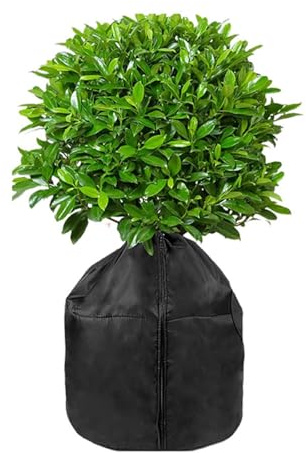 SHENGYIG 45 x 50 cm Housses de Protection pour Plantes | Protection Hiver Pour Pots de Fleurs,Avec Fermeture Éclair et Cordon de Serrage, en Oxford Cylindrique, pour Jardin et Balcon