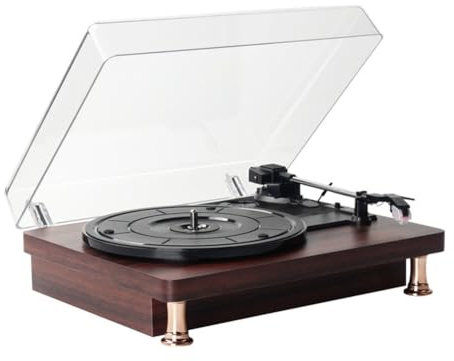 Junterone Giradischi in Vinile Vintage Portatile Multifunzionale, Altoparlante Bluetooth, Grammofono, Spina Europea.