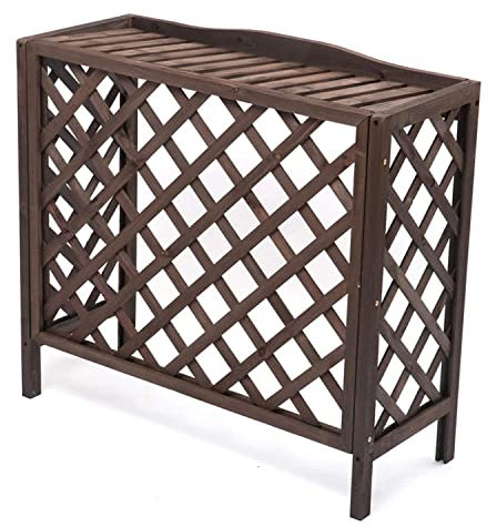 CWCQGH Cadre de climatiseur en Bois, Support de Fleurs en Bois, Housse de climatisation, Cache-unité extérieure, écran de clôture de climatiseur, Support de climatisation Robust,81x32x70cm