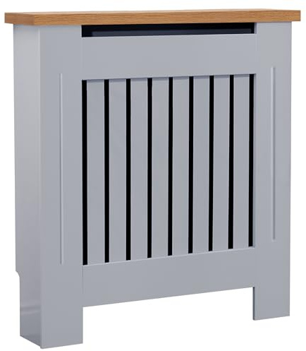 Blisswood Radiator Cover Small, Vertical Slatted Modern Radiator Covers MDF Wood Cabinet Shelf Heating Covers for Living Room, Hallway (19D x 78W x 83.2H cm)