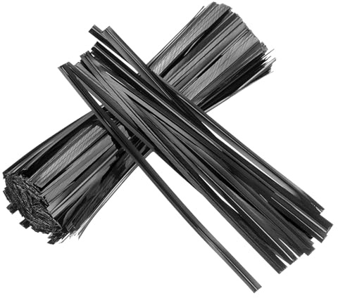 sourcing map 800pcs Twist Ties 4 0.16inch Reusable Foil Cable Closure Ties Garden Plant Ties for Tying Bread, Candy Bags, Bundle Wires, Black