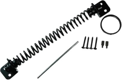 SUL Gate Spring Closer, 25cm Heavy Duty Metal, Adjustable Tension, Black Powder Coated, with Installation Fittings (1)