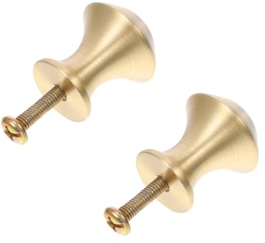 Kisangel Goldener Messing Schrankknopf im Klassischen Design | Gebürstete Oberfläche, 2 Stück-pack, Praktische Verarbeitung, für Schrank und Innentür Zufällige Farbe