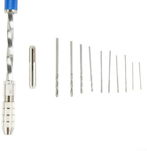 Handbohrer-Set, 0,5–3 mm, mit 10 kleinen Bohrern für Holz-Kunststoff-Modelle, für automatisches Verlängerungswerkzeug für Hobby-Handwerk und (Set B)
