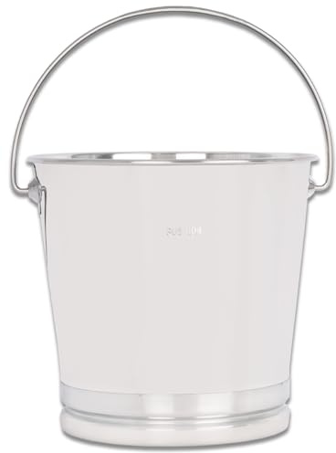 Beeketal Edelstahleimer mit Skala & Henkel | 8L, 14L, 20L | Edelstahl 304 Rostfrei | Lebensmittelecht für Gastro & Milch | Eimer ohne Deckel (EEB-14)
