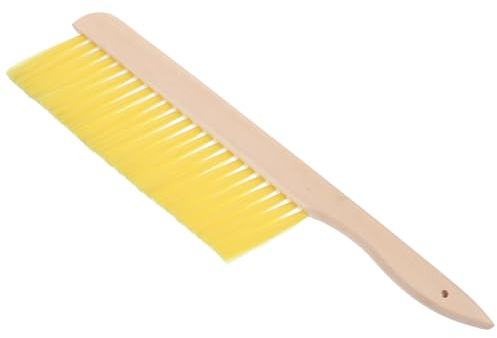 Homoyoyo Cepillo para Colmena de Abejas Mango de Madera Amarillo para Apicultura, Escoba de Abeja Portátil Suave Cerdas Plásticas, Herramienta Ligera y Cómoda para Manejo en Colmenas