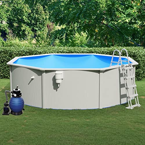 Generico Piscina con Pompa Filtro a Sabbia e Scaletta 460x120 cm,Nero,143.4kg,3098053