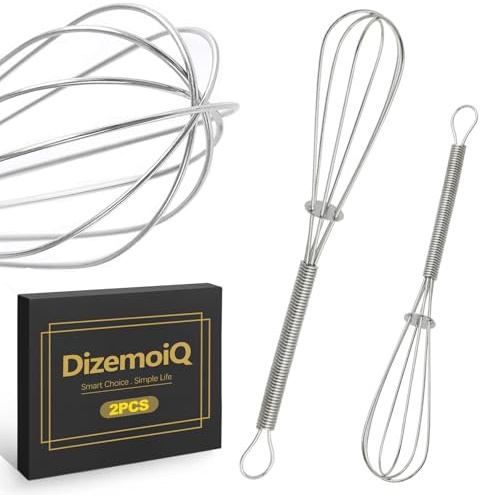 DizemoiQ 2er Set Mini Schneebesen aus Edelstahl für Tassen Milchaufschäumen Saucen Vinaigrette Kleine Rührbesen Praktischer Küchenhelfer für Haushalt