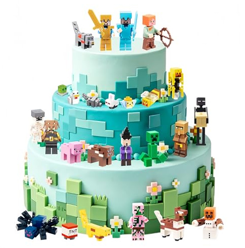 24 Stück Torten Figuren Set, Kuchen Deko Minifiguren Tortendeko Muffin Deko, Figuren Deko, Dekofiguren Dekoration