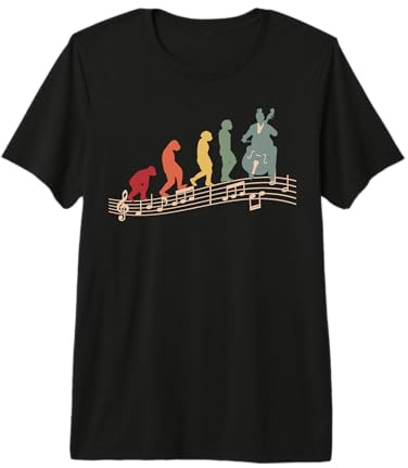 Musicien violoncelliste Vintage Evolution Joueur Violoncelle T-Shirt Haut de Gamme